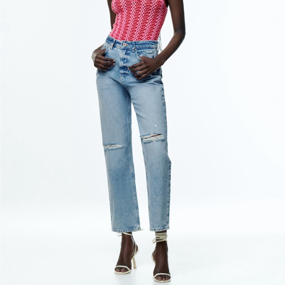 Zara High Rise Straight Jeans